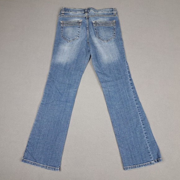 Y2K Southpole Jeans Womens 9 Low Rise Bootcut Light Blue Denim Patches Vintage‎ - Picture 7 of 13
